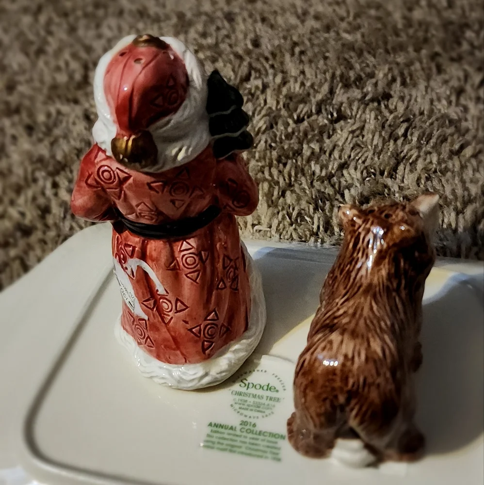 VTG Christmas Fitz and Floyd Russian Santa and Bear Salt Pepper Shaker Set 1990 - Picture 3 of 8